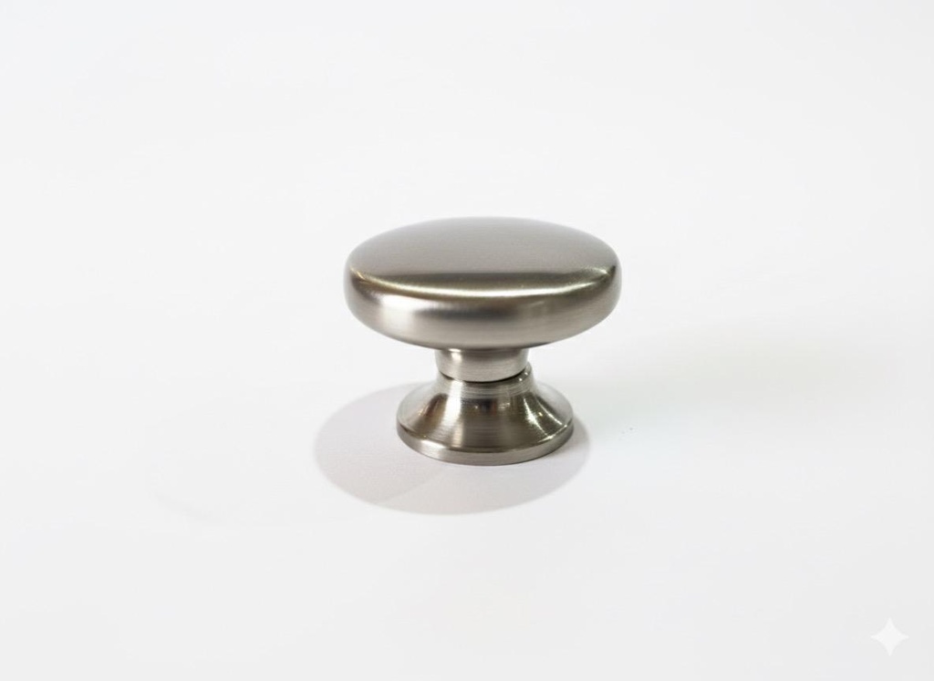 POMO CHATO PLANO NIQUEL INOX 28MM