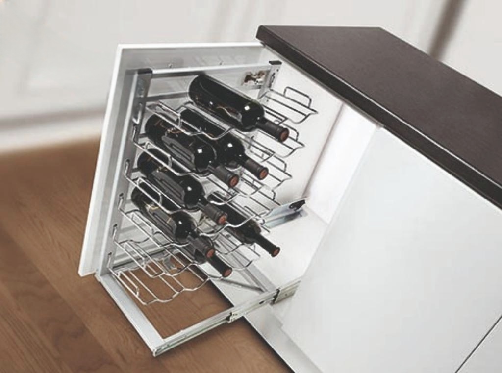 ORGANIZADOR VINO 400MM IZQUIERDO CROMADO