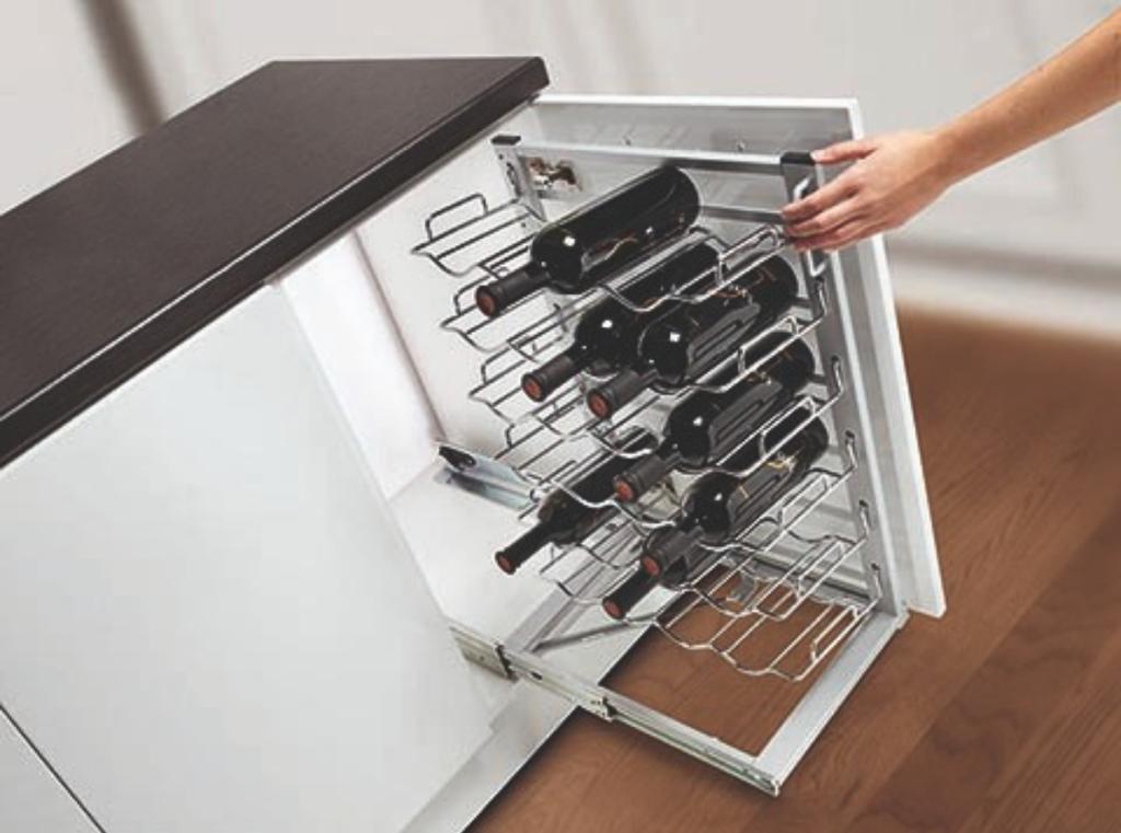 ORGANIZADOR VINO 400MM DERECHO CROMADO