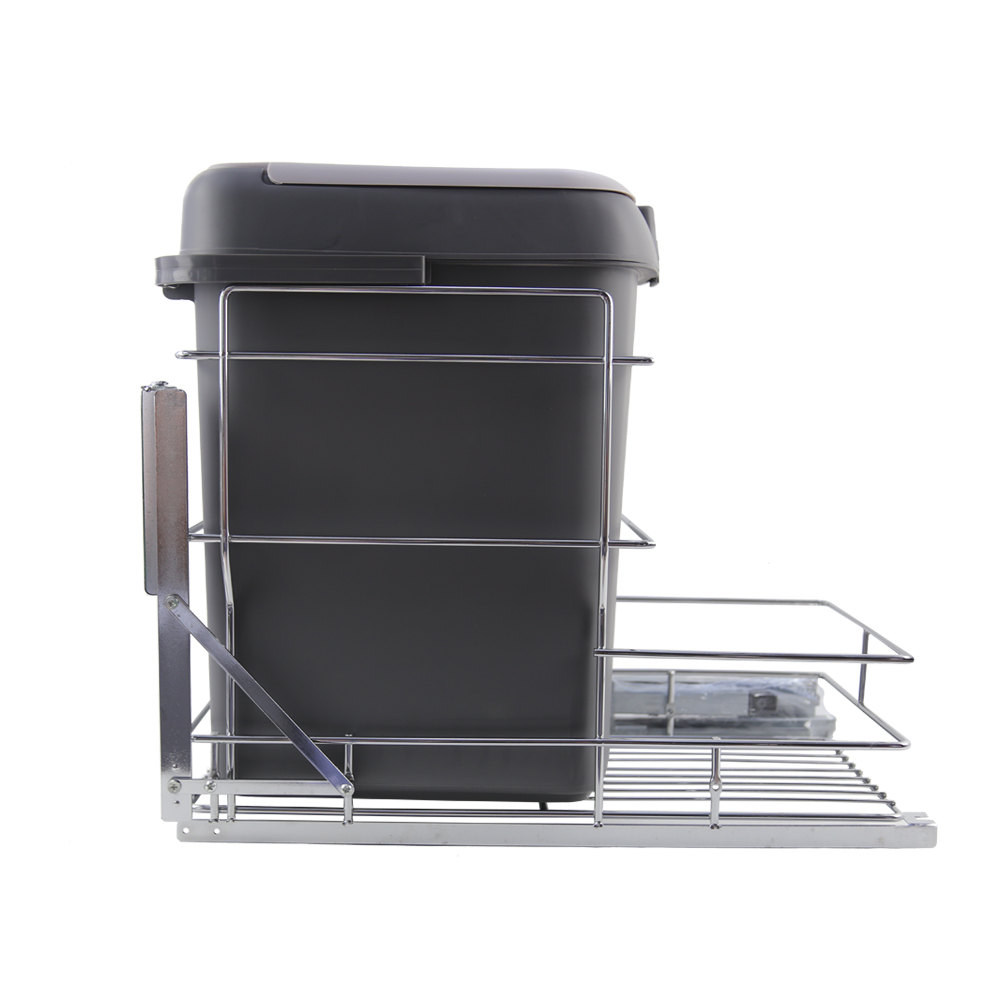BASURERO EXTRAIBLE 1 CUBO RIEL OCULTO LENTO 30CM IT30110