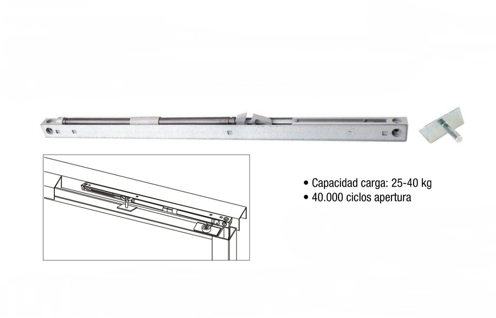 FRENO SUPERIOR CIERRE LENTO PUERTA 40KG PF20020 ESPAÑOL