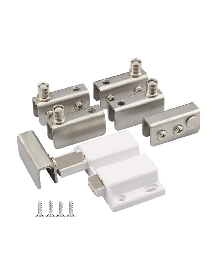 KIT PIVOTE BISAGRA VIDRIO 2 PUERTAS IMAN