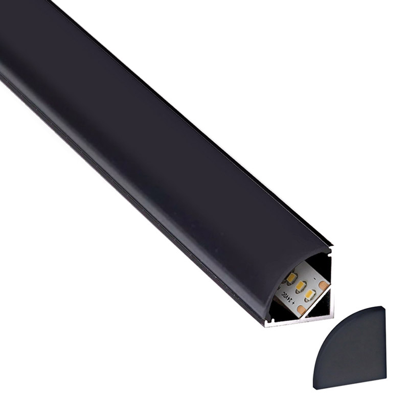 PERFIL LED ANGULO 90 NEGRO 2M IT54115