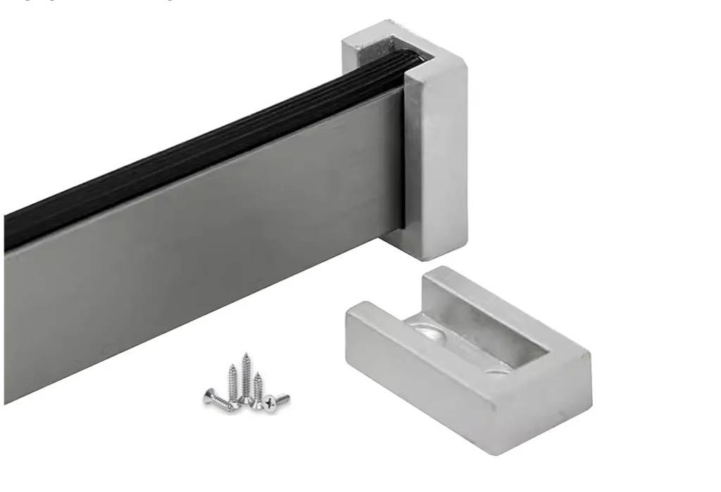 SOPORTE LATERAL TUBO CUADRADO PLATA MATE 2UND SYSKOR