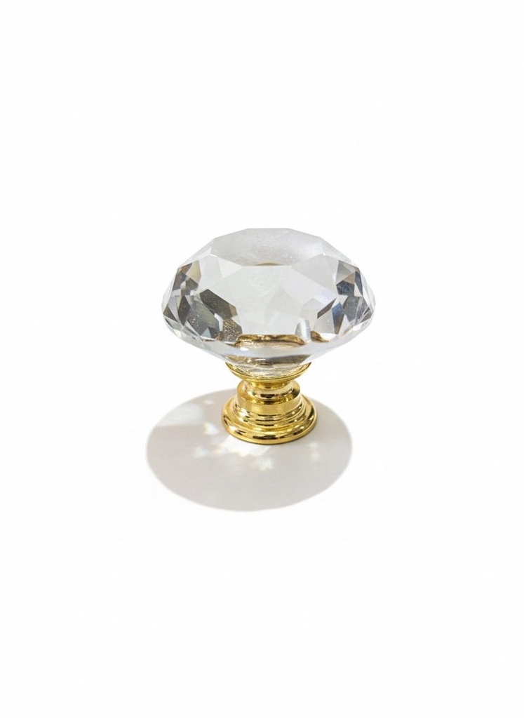 POMO CRISTAL DORADO 25MM