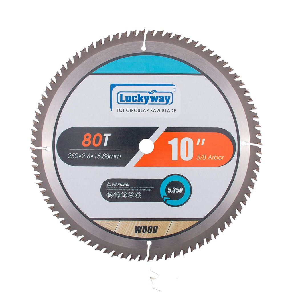 DISCO SIERRA 10 PULGADAS 255X2.5 80T CARBURO TUNGSTENO LUCKY WAY