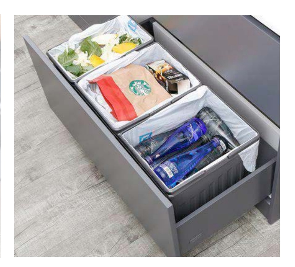 BASURERO 55L SET CUBOS S-LINE( BASE+15L+20L+20L)900MMS INTHER IT34015