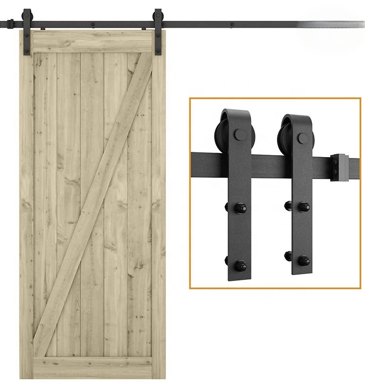 KIT HERRAJES GRANERO 2M PUERTA CORREDIZA J NEGRO CIERRE LENTO 80KG