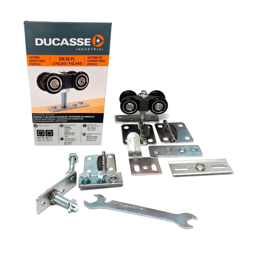 HERRAJE DN-80 SR SIN FRENO P PUERTA PAR 80KG U21 DUCASSE 