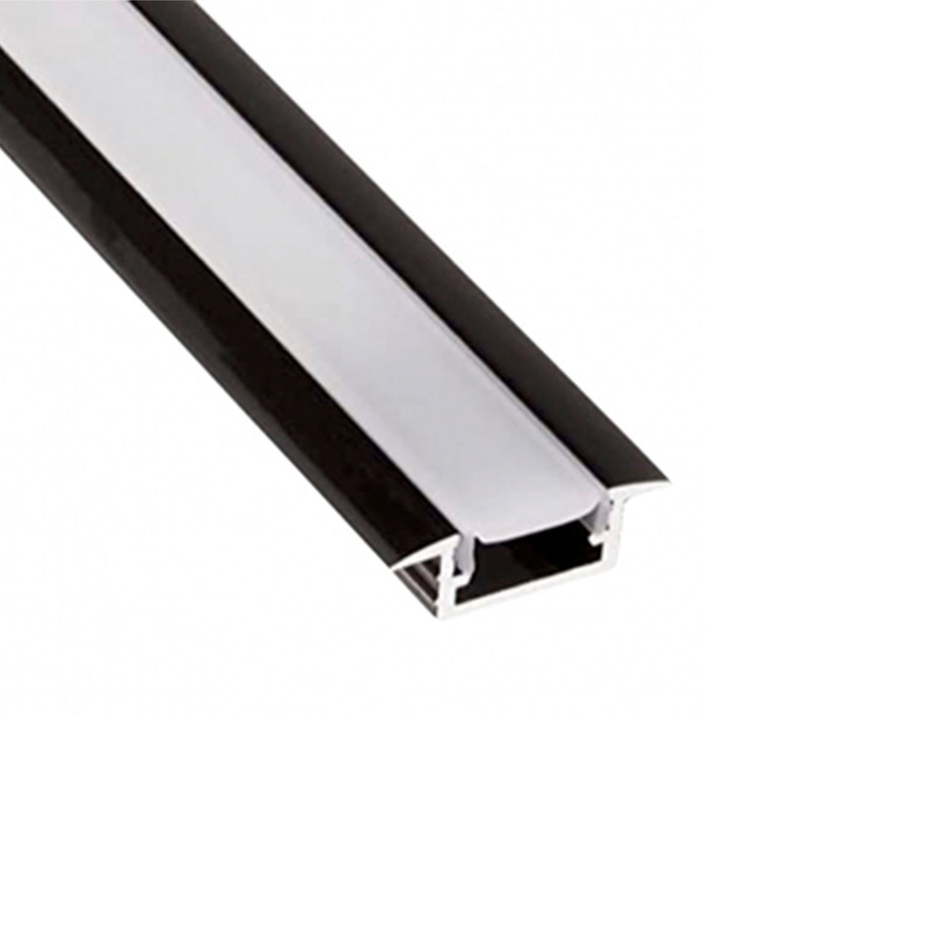 PERFIL LED EMBUTIR NEGRO 3M