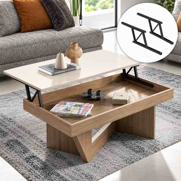 RIEL ELEVABLE PARA MESA NEGRO 380MM