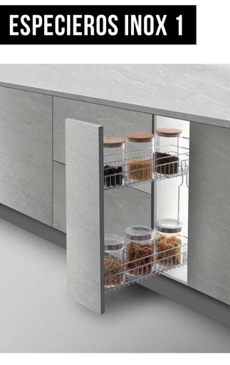 [ESPECIERO 15 IT22505] ESPECIERO 150MM 2 NIVELES INOXIDABLE IZQUIERDO IT22505