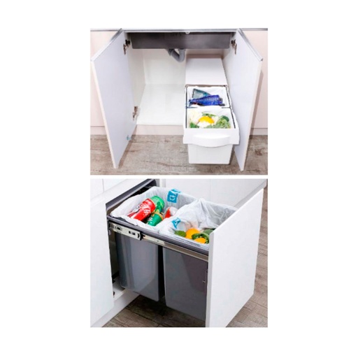 [BASURERO INFERIOR 2] BASURERO MONTAJE INFERIOR 2 CUBOS 400MMS IT32005