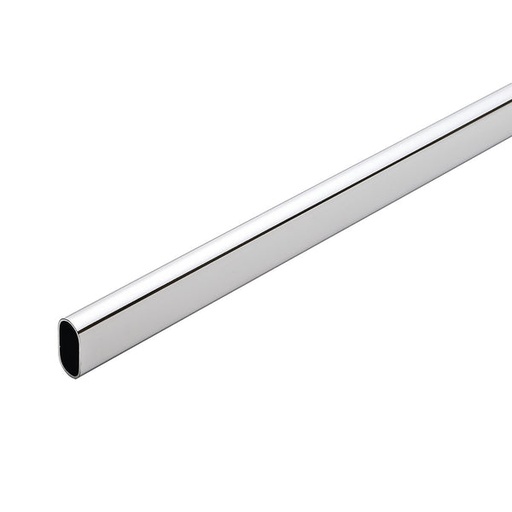 [TUBO CROMADO 3M] TUBO PERCHERO CLOSET OVALADO CROMADO 3M
