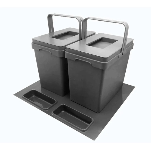 [BASURERO IT30310] BASURERO EXTRAIBLE 2 CUBO + CAJON 400MMS IT30310