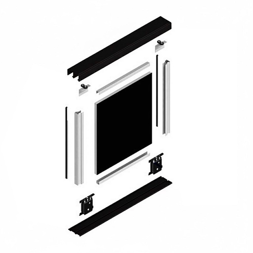 [KIT CARRIL 370AM9300] KIT CARRIL SUPERIOR E INFERIOR 3M BASE FLOOR S75 370AM9300 NEGRO MATE SYSKOR