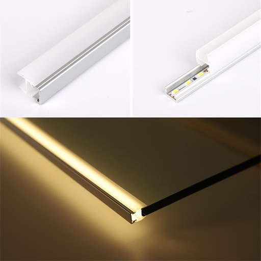 [PERFIL ESTANTE NEGRO] PERFIL LED ESTANTE MELAMINA NEGRO 2M IT54915