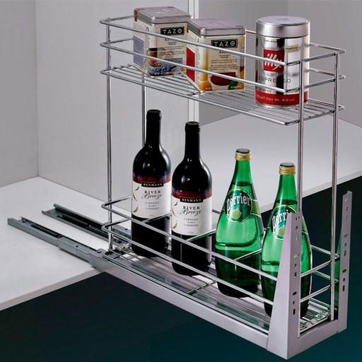 [ESPECIERO 20 IT22020] ESPECIERO 20CM 2 NIVELES CROMADO DERECHO RIEL OCULTO LENTO IT22020