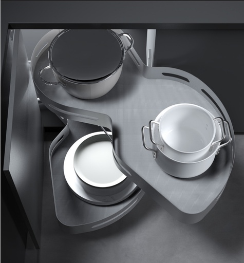 [RIÑONERA ANTRAC DER] LAZY SUSAN BANDEJA RIÑONERA ANTRACITA DERECHA IT23715