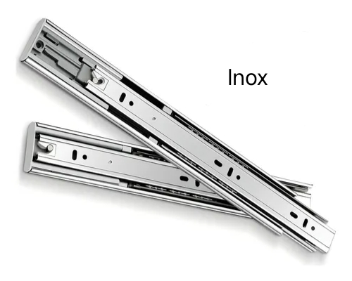 [RIEL INOX LENTO 18] RIEL TELESCOPICO CIERRE LENTO INOXIDABLE 18 450MMS