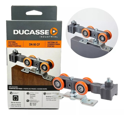 [RODAMIENTO DN80 CF] HERRAJE DN-80 CF CON FRENO P PUERTA PAR 80KG U21 DUCASSE 