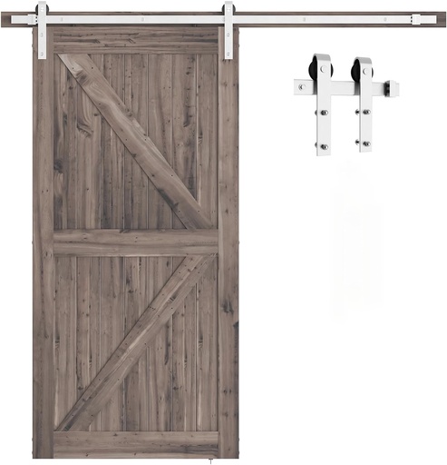 [KIT GRANERO J LENTO] KIT HERRAJES GRANERO 2M PUERTA CORREDIZA J NIQUEL CIERRE LENTO 80KG