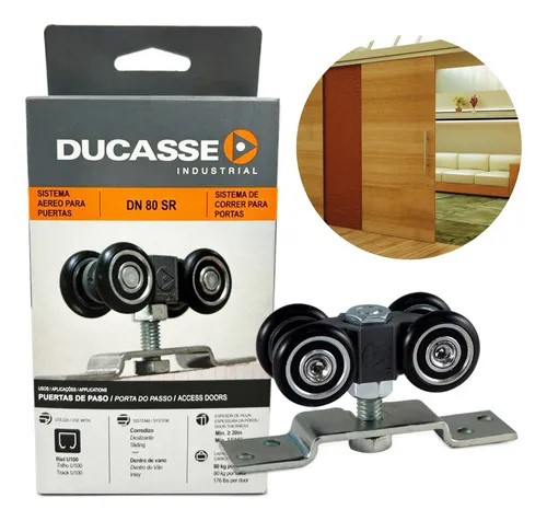 [RODAMIENTO DN80 PL 2] HERRAJE DN-80 PLEGABLE 2 HOJAS PARA RIEL U21 DUCASSE