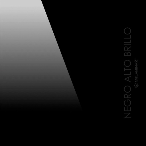 [NEGRO BRILLO HR 4X9] MELAMINA NEGRO ALTO BRILLO HIDROFUGA 18X122X244